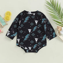 Load image into Gallery viewer, Cow Skull &amp; Lightning Bolts Bodysuit | Western Bodysuit | Baby Boy Clothes