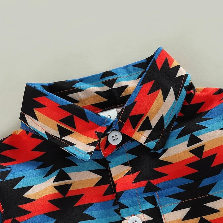 Load image into Gallery viewer, Aztec Long Sleeve Button Up Bodysuit | Western Bodysuit | Baby Boy Clothes