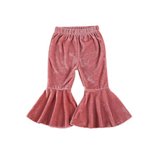 Load image into Gallery viewer, Pink Velvet Flare Bell Bottom Pants | Western | Baby Girl Clothes