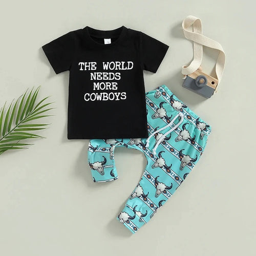 The World Needs More Cowboys Shirt & Pants Set | Western Boy Clothes