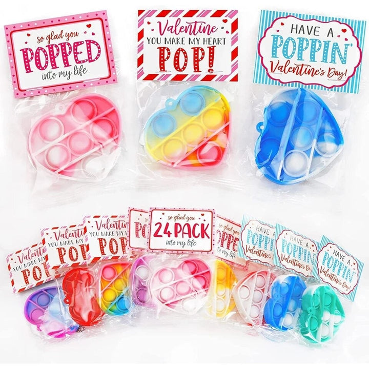 Load image into Gallery viewer, Heart Pop It Valentines Day Keychains