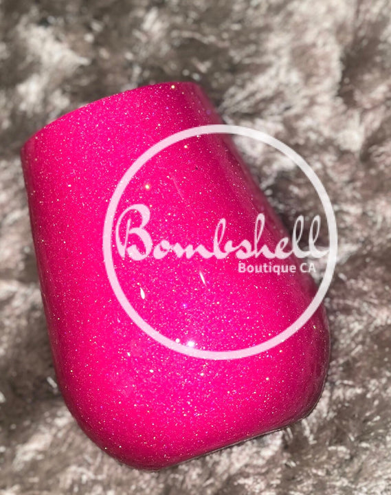 Load image into Gallery viewer, Neon Pink Glitter Tumbler