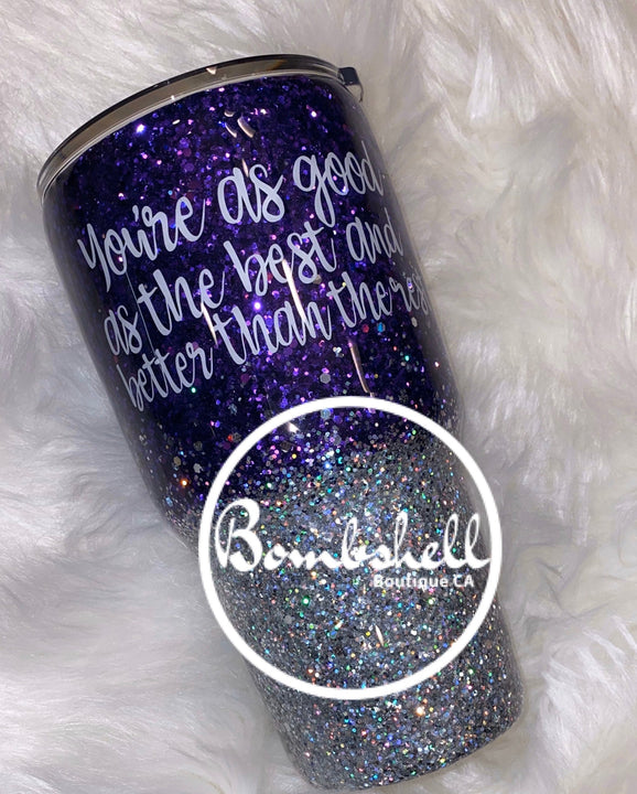 Load image into Gallery viewer, Purple &amp; Silver Glitter Tumbler