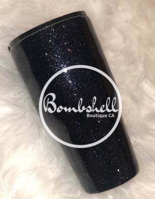 Galaxy Black Glitter Tumbler