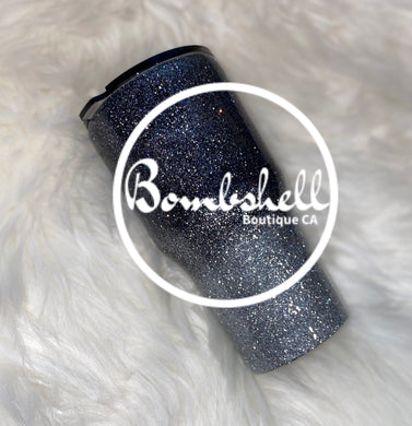 Charcoal to Silver Glitter Tumbler