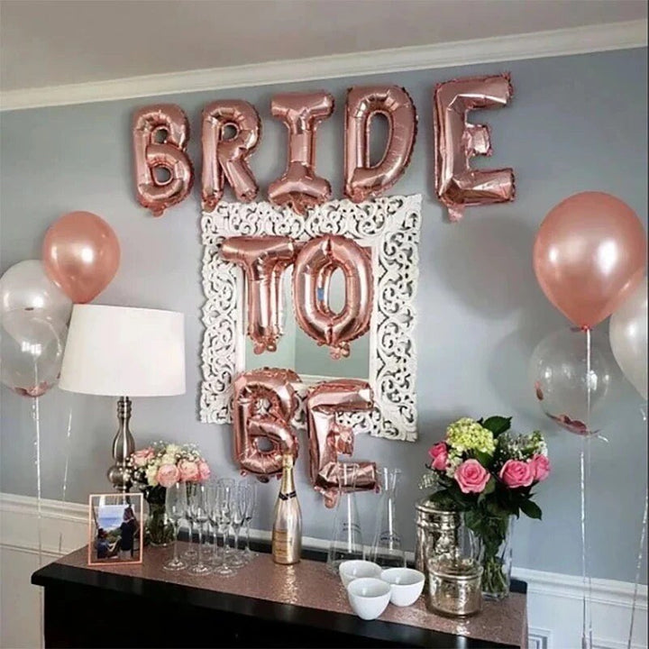 Load image into Gallery viewer, Bride To Be Balloons Set Wedding Decoration Rose Gold Diamond Balloon Ring Foil Balloon