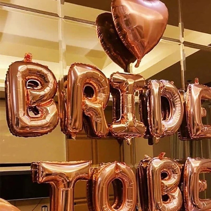 Load image into Gallery viewer, Bride To Be Balloons Set Wedding Decoration Rose Gold Diamond Balloon Ring Foil Balloon