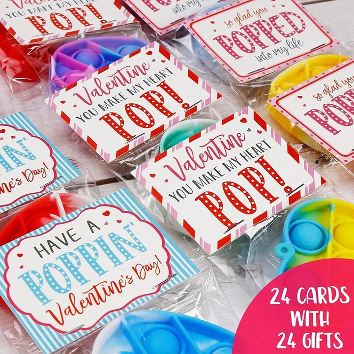 Load image into Gallery viewer, Heart Pop It Valentines Day Keychains